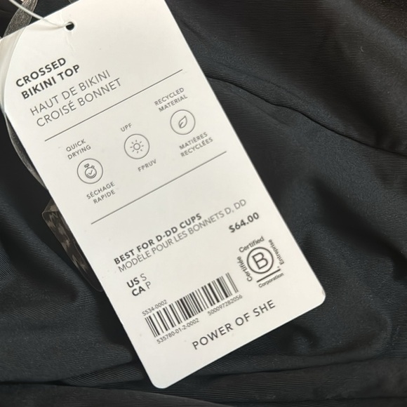 NWT! Athleta Black Crossed Bikini Top D-DD - Multiple Sizes💙 - Picture 8 of 9